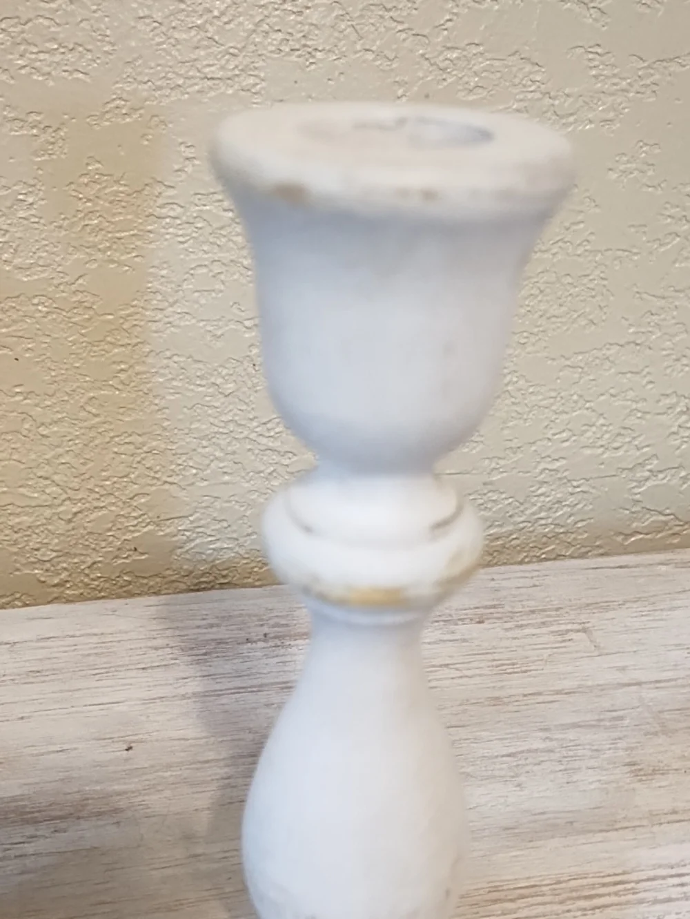 White Distressed Wood Candle Holders Set - Home Accents